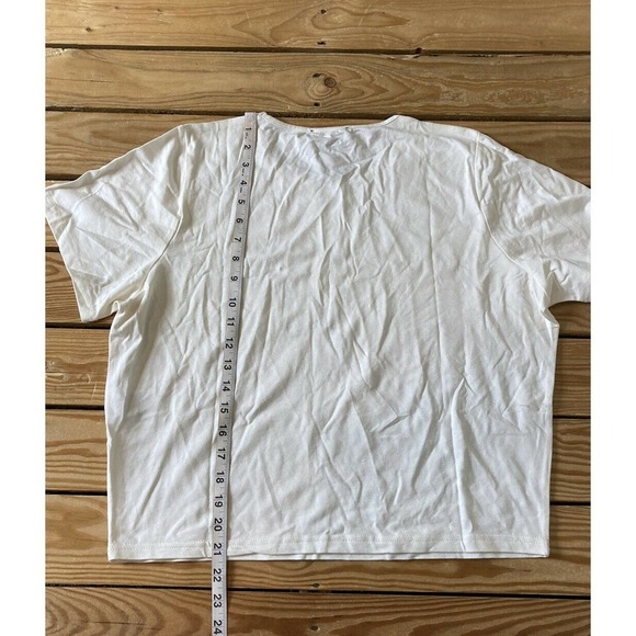 NWT Wednesdays Girl Crop T Shirt Size 18 Women’s Cream Pullover - Picture 7 of 8